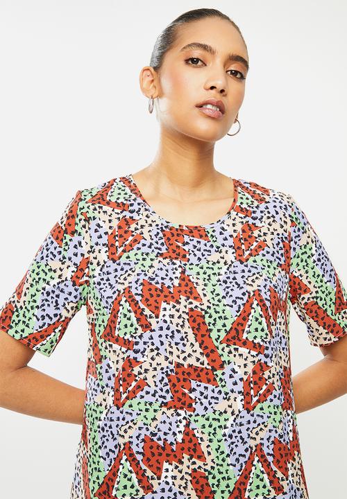 Glamorous - Geo print T-shirt dress - multi
