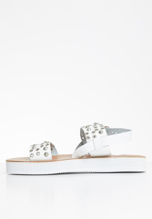 iFELE - Sibongile platform leather sandal - white