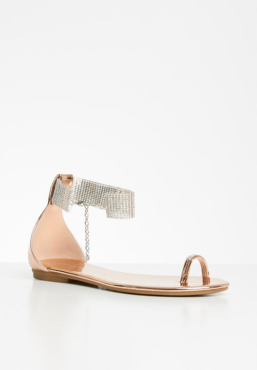 SISSY BOY - A diamond in the cuff - diamanté ankle strap sandal  - rose gold
