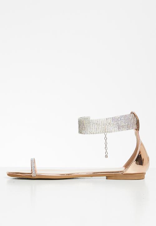 SISSY BOY - A diamond in the cuff - diamanté ankle strap sandal  - rose gold