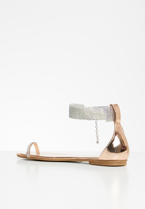 SISSY BOY - A diamond in the cuff - diamanté ankle strap sandal  - rose gold