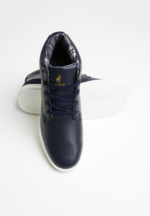 POLO - Leather casual boot - navy