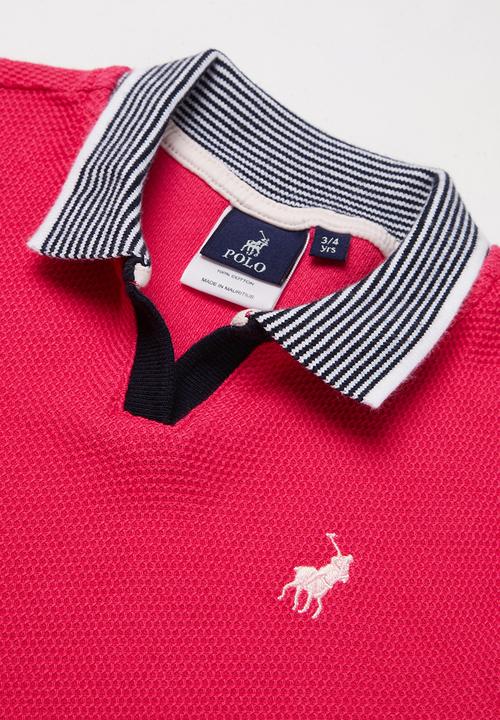 POLO - Girls zoe honeycomb ss golfer - cerise