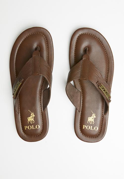 POLO - Alex leather thong sandal - brown