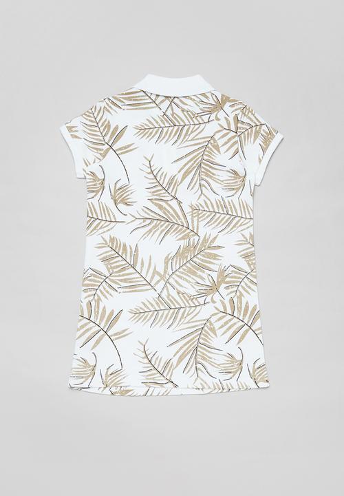 POLO - Girls arabella printed golfer dress - stone