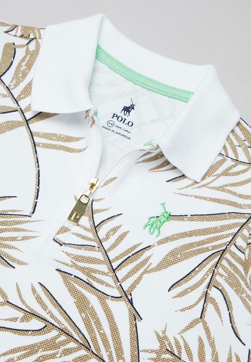 POLO - Girls arabella printed golfer dress - stone