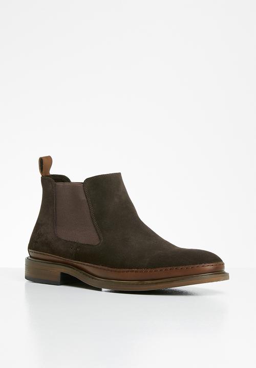 POLO - Suede chelsea boot - dark brown