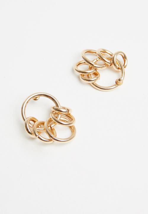 Superbalist - Linked hoop earrings - gold
