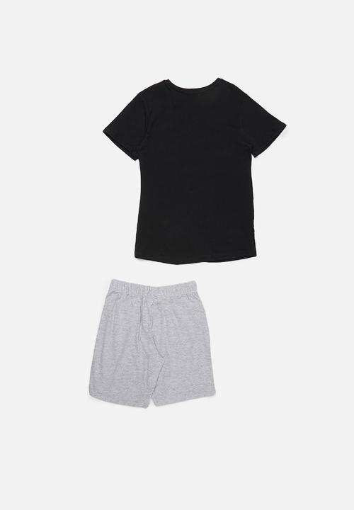 Superbalist - Nasa shorts & tee pj set - black & grey