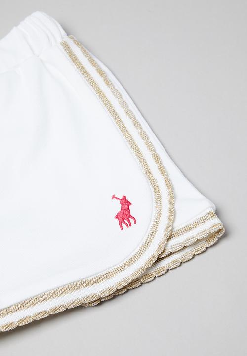 POLO - Girls addison scalloped wrap short - white