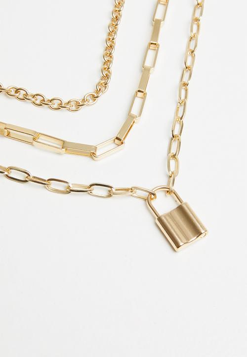 Superbalist - Padlock layered necklace-gold