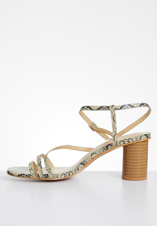 edit - Leonie barely-there heel - cream & black 