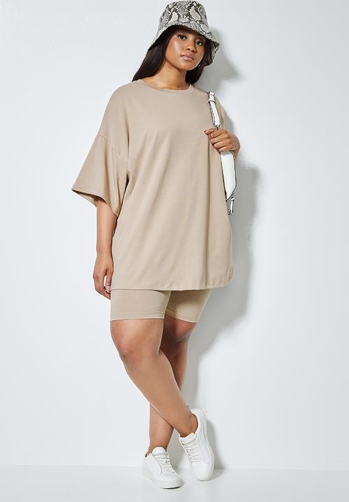 Superbalist - Cotton boxy tee - mocha