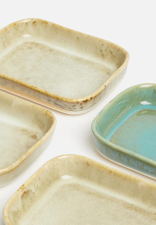 Excellent Houseware - Reactive tapas dish set of 4 - multi