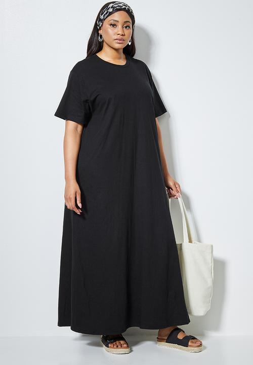 Superbalist - Trapeze pocket detail crew neck dress - black