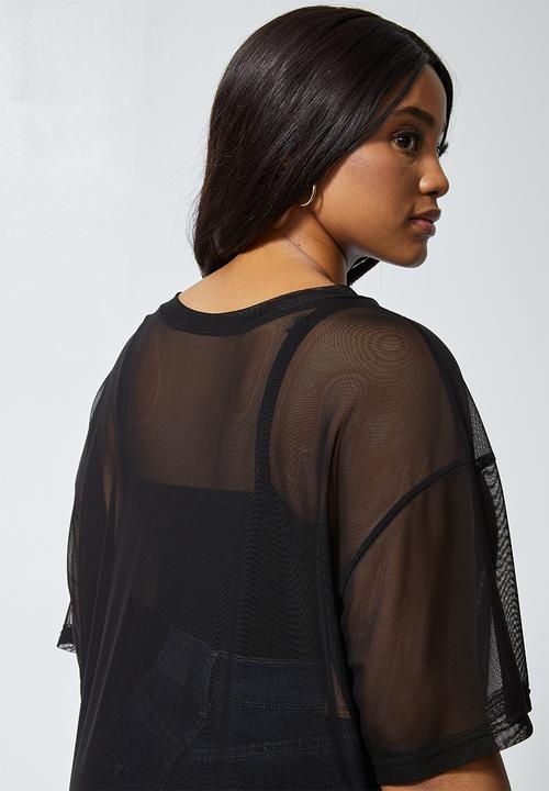 Superbalist - Boxy mesh tee - black