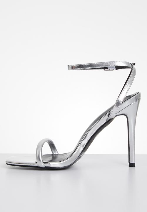 MILLA - Stephania barely-there heel - silver