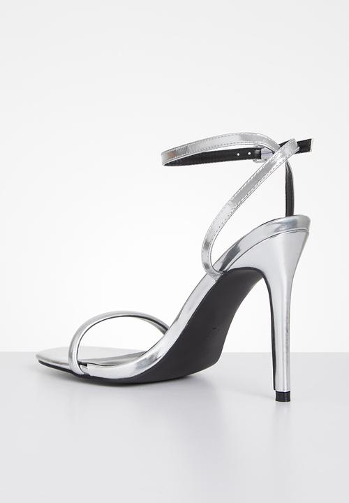 MILLA - Stephania barely-there heel - silver