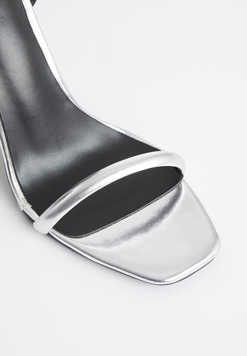 MILLA - Stephania barely-there heel - silver