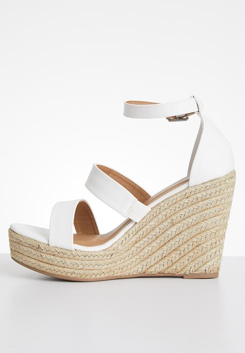 Cotton On - Brady wedge espadrille - white