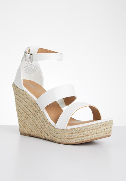 Cotton On - Brady wedge espadrille - white