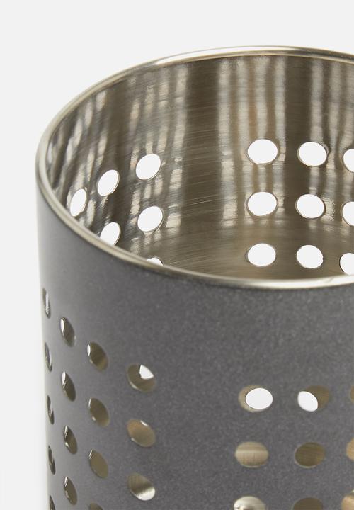 Excellent Houseware - Stainless steel cutlery basket - dark grey
