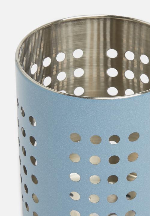 Excellent Houseware - Stainless steel cutlery basket - blue