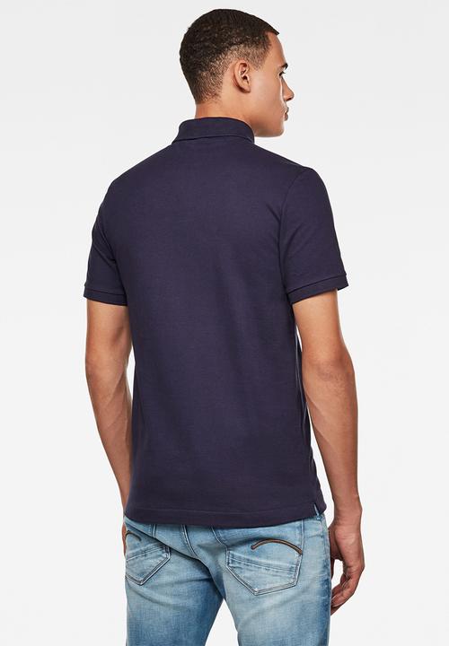 G-STAR - Oluv slim short sleeve polo - sartho blue