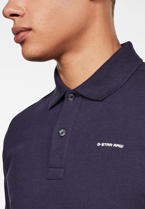 G-STAR - Oluv slim short sleeve polo - sartho blue
