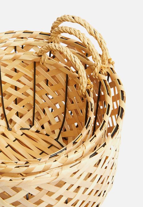 H&S - Criss cross basket set of 3 - brown