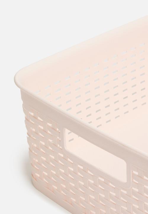 H&S - Plastic weave basket - light pink