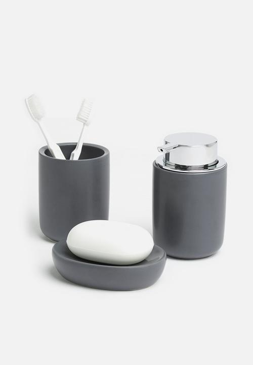 Bathroom Solutions - Simple ceramic bathroom set - charcoal