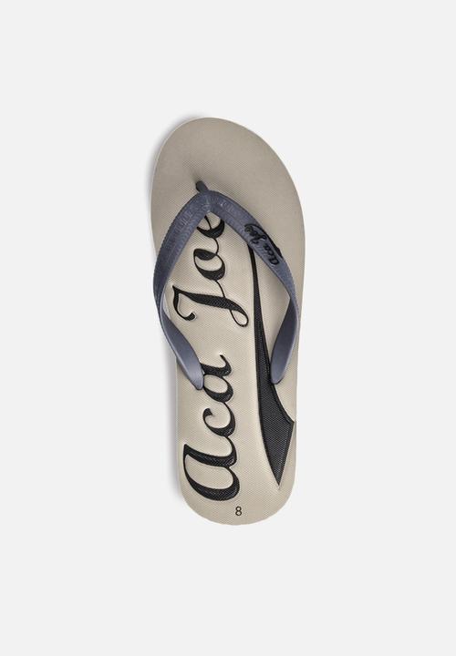 Aca Joe - Printed slip slops - grey/charcoal