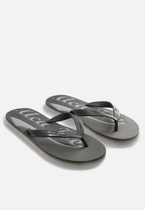 Aca Joe - Printed slip slops - black/charcoal