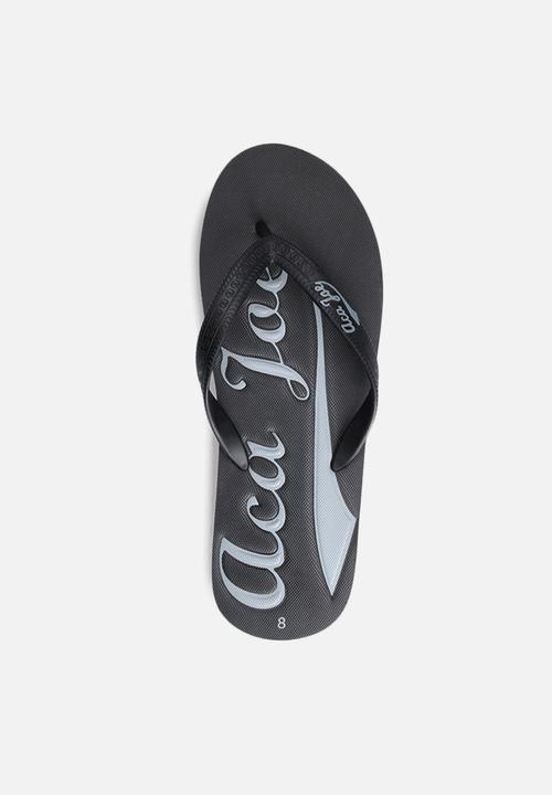 Aca Joe - Printed slip slops - black/charcoal