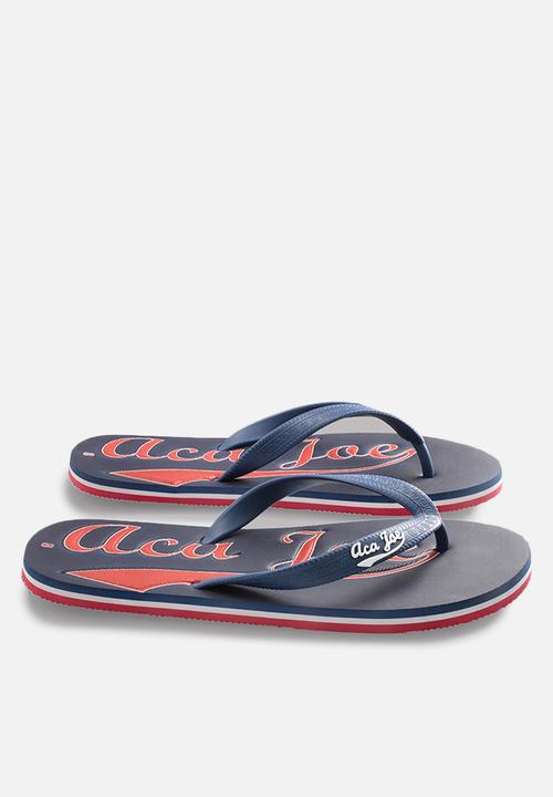 Aca Joe - Printed slip slops - blue