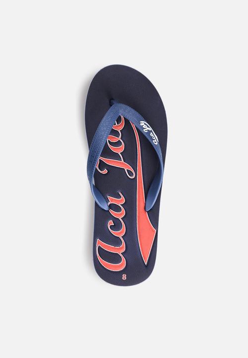 Aca Joe - Printed slip slops - blue