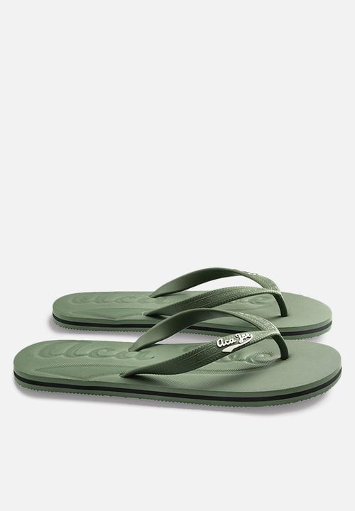 Aca Joe - Printed slip slops - moss green