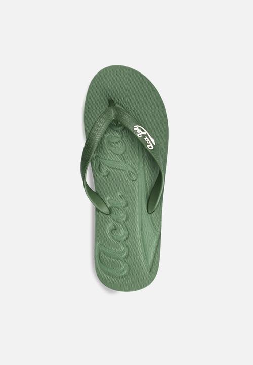Aca Joe - Printed slip slops - moss green