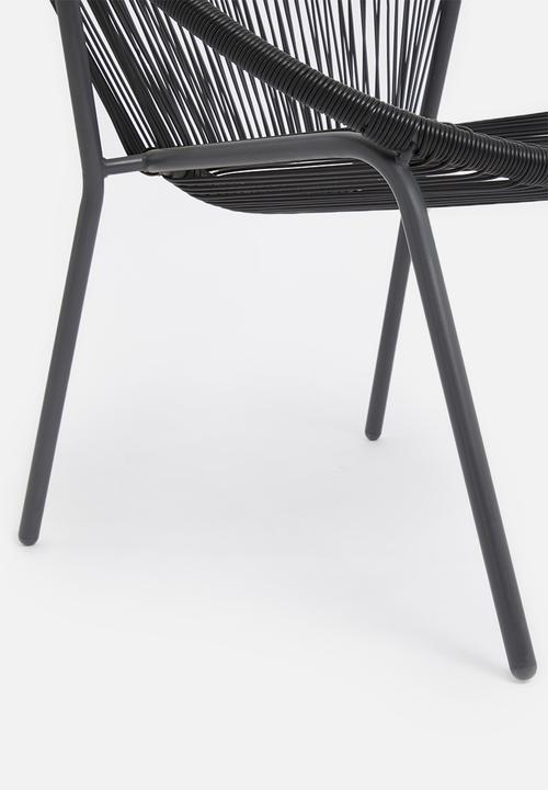 H&S - Stack chair metal wire - black 