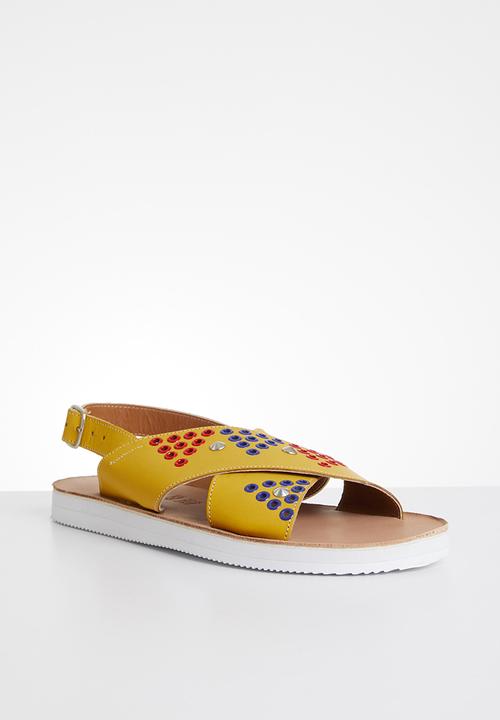 iFELE - Abantu platform leather sandal - yellow