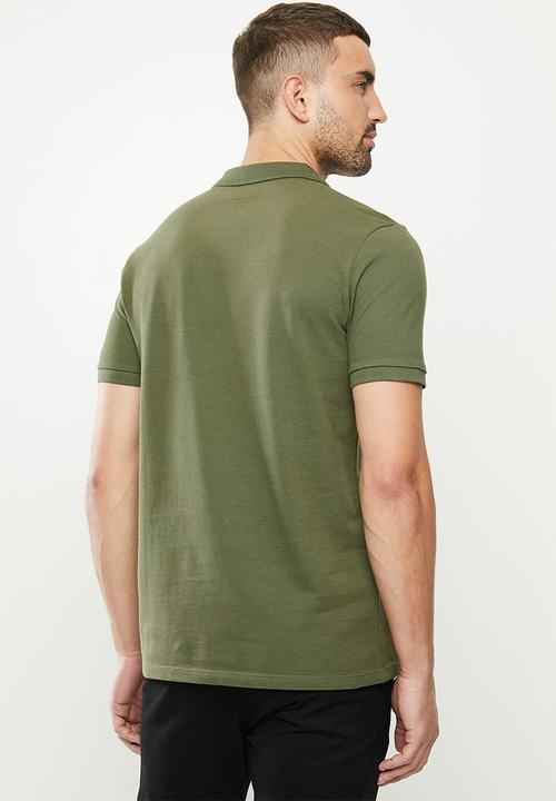 GUESS - Short sleeve Guess classic golfer - olive