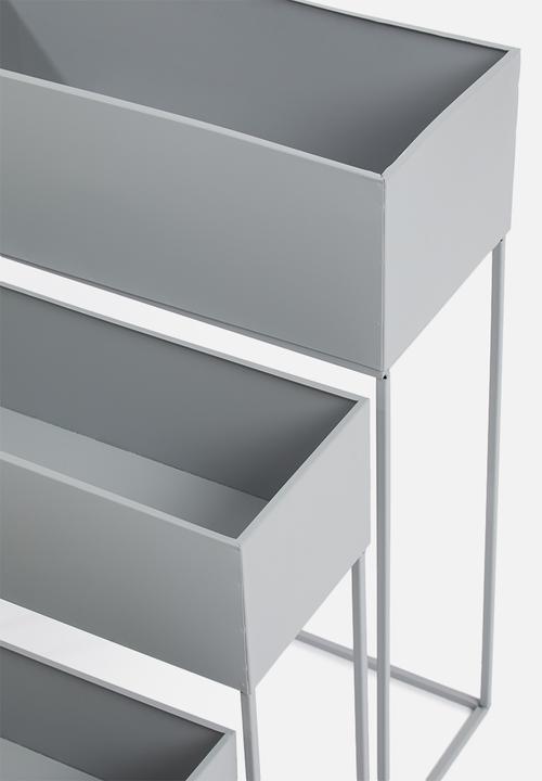 H&S - Maxwell planter set of 3 - light grey