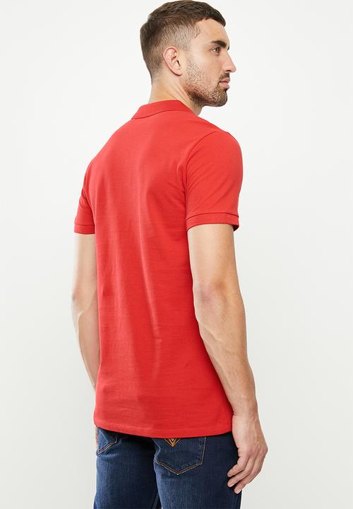 GUESS - Guess man rep short sleeve polo - red