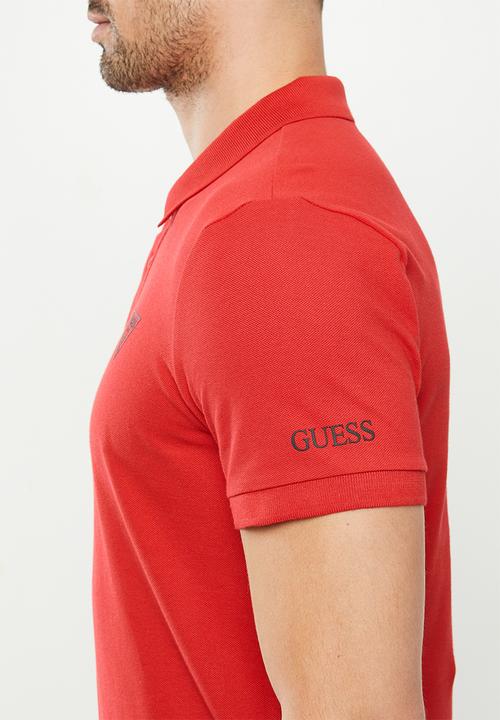 GUESS - Guess man rep short sleeve polo - red