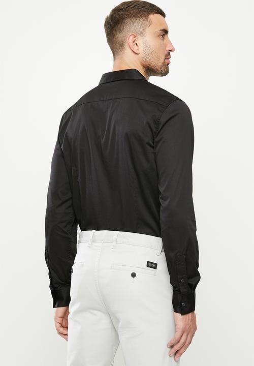 GUESS - Guess stretch long sleeve shirt - black
