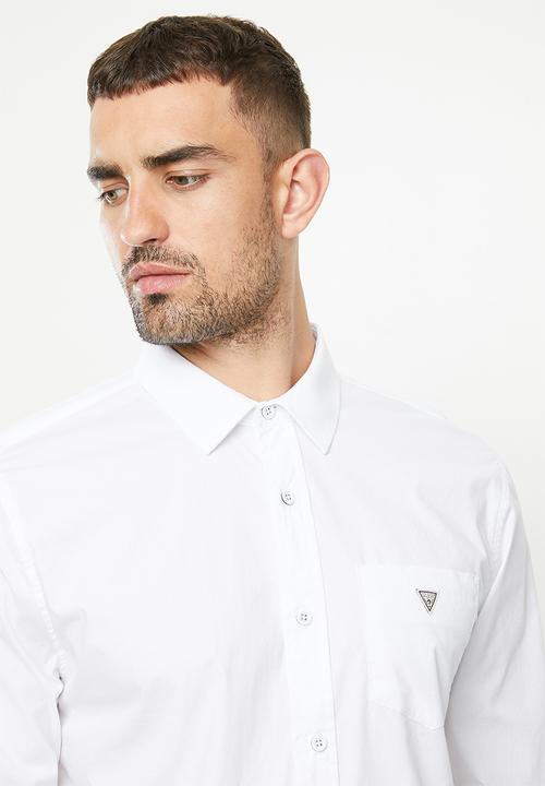 GUESS - Guess poplin long sleeve shirt - white
