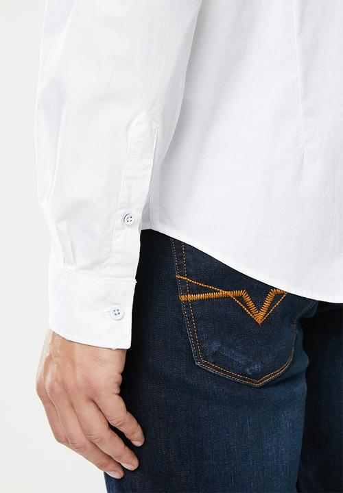 GUESS - Guess poplin long sleeve shirt - white