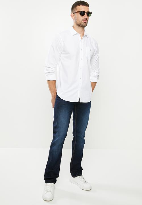 GUESS - Guess poplin long sleeve shirt - white