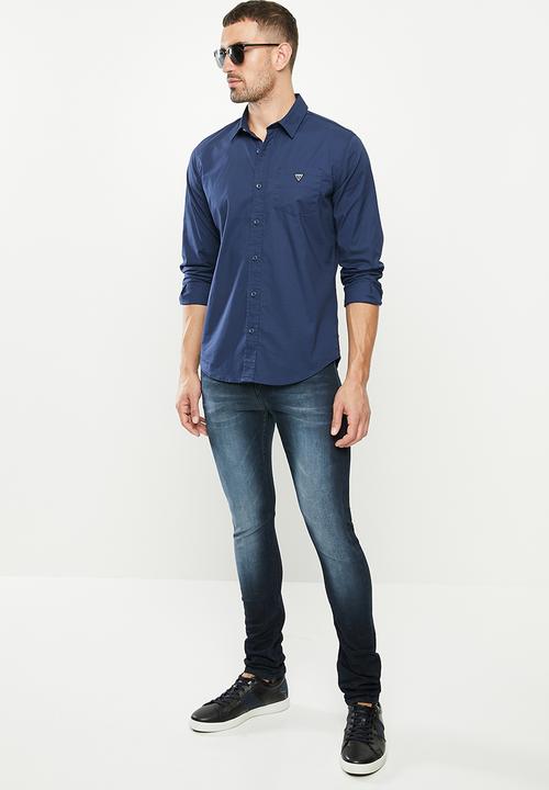 GUESS - Guess core poplin shirt - navy